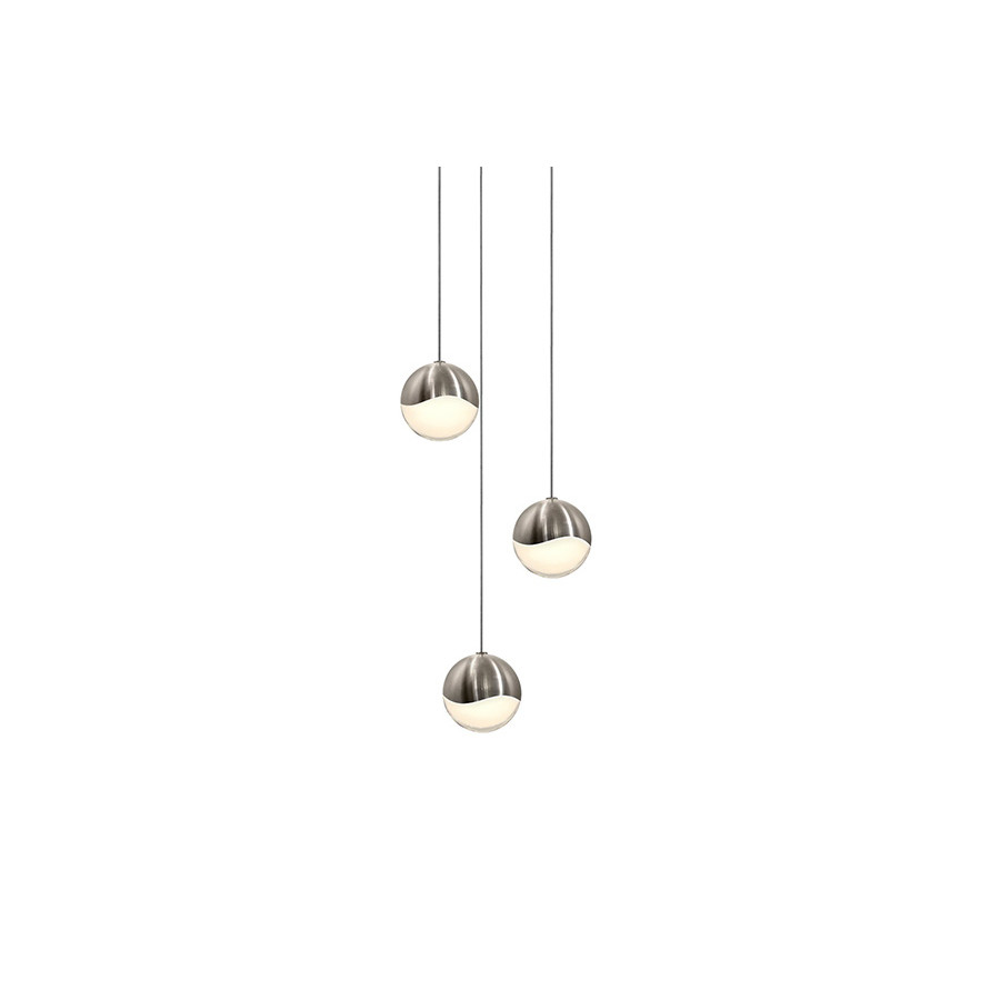 Sonneman Grapes LED Chandelier - Satin Nickel, 3-Light Medium, Round Canopy