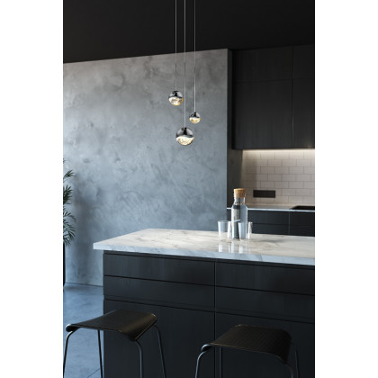 Sonneman Grapes LED Chandelier - Satin Nickel, 3-Light Small, Round Canopy