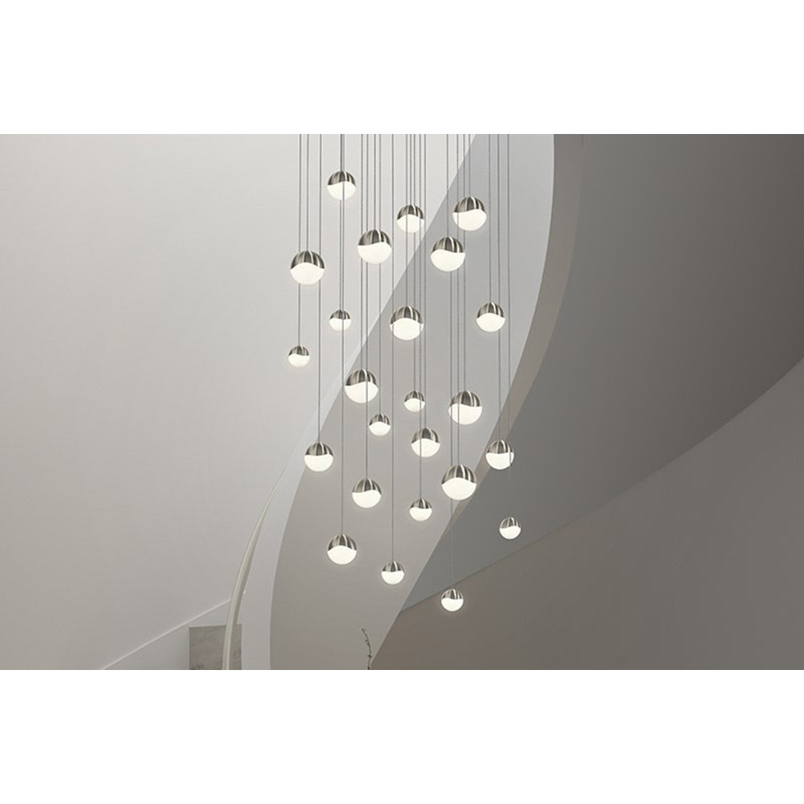 Sonneman Grapes LED Chandelier - Polished Chrome, 9-Light Large, Round Canopy