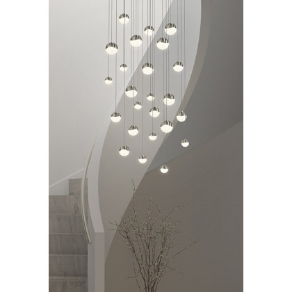 Sonneman Grapes LED Chandelier - Polished Chrome, 9-Light Medium, Round Canopy