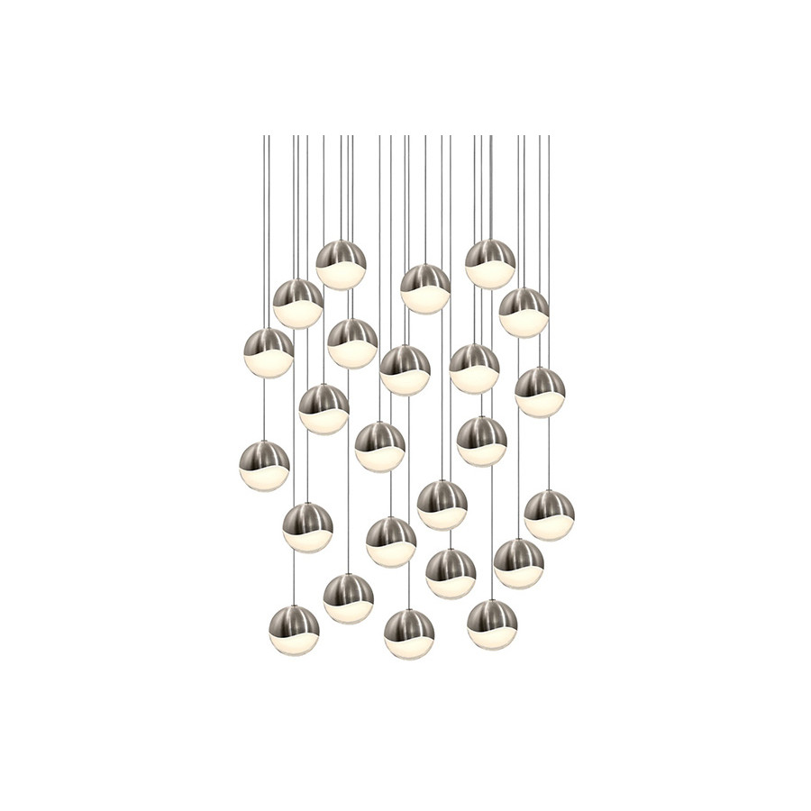 Sonneman Grapes LED Chandelier - Satin Nickel, 24-Light Large, Round Canopy