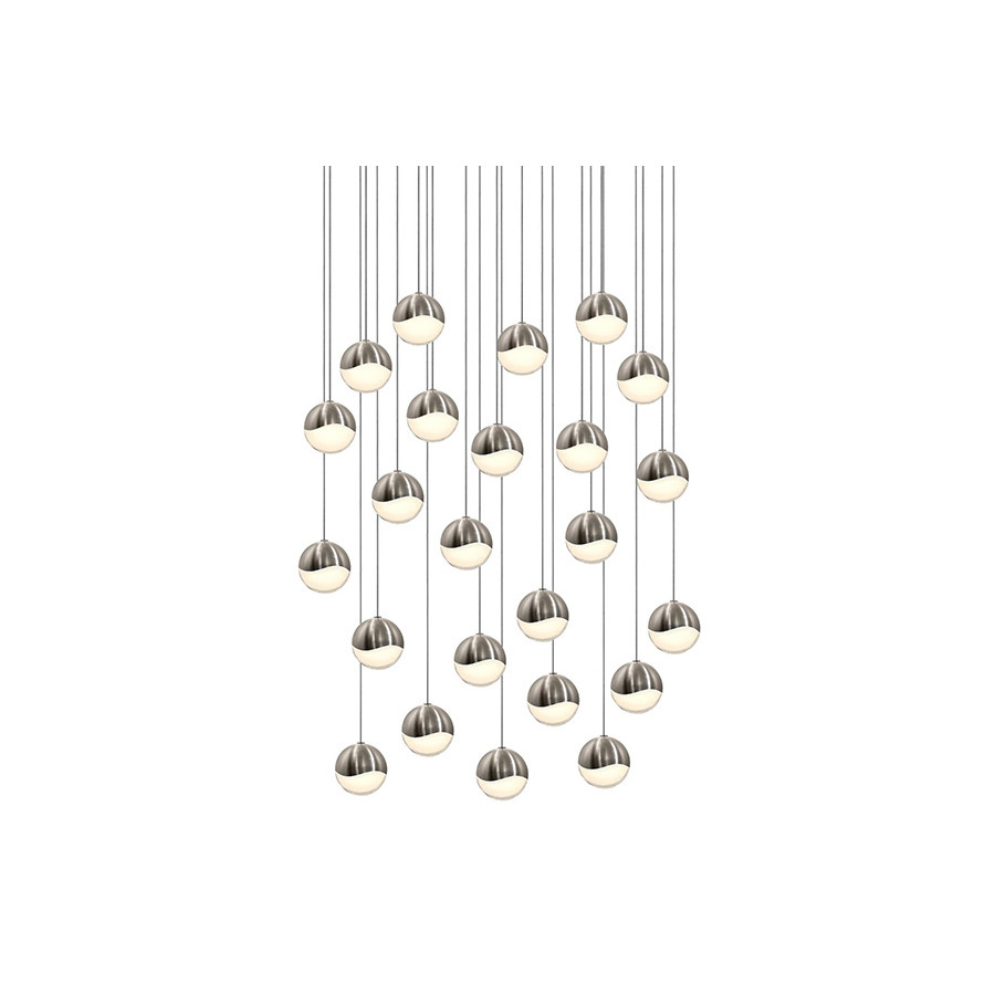 Sonneman Grapes LED Chandelier - Satin Nickel, 24-Light Medium, Round Canopy