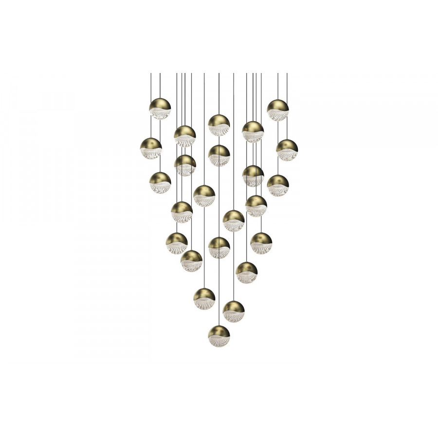 Sonneman Grapes LED Chandelier - Brass Finish, 24-Light Large, Round Canopy