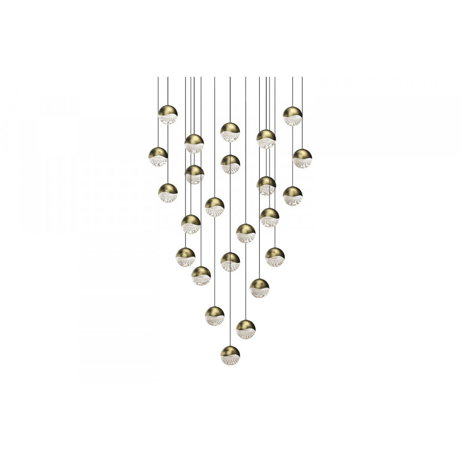 Sonneman Grapes LED Chandelier - Brass Finish, 24-Light Medium, Round Canopy