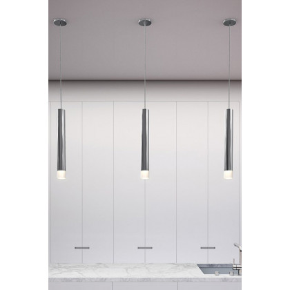 Sonneman ALC LED Pendant - Satin Black, 3" Small, 25 Narrow Flood Lens, Snoot Trim