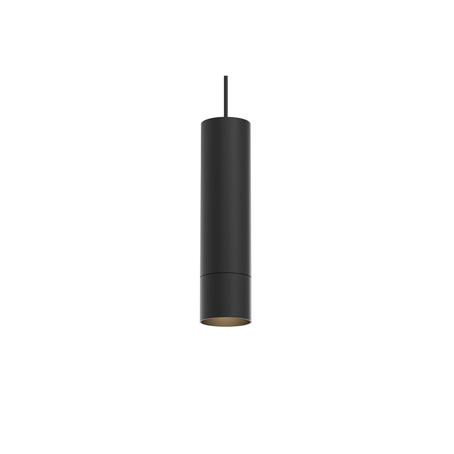 Sonneman ALC LED Pendant - Satin Black, 3" Small with 20" Cord, 25 Narrow Flood Lens, Snoot Trim