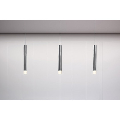 Sonneman ALC LED Pendant - Satin Black, 3" Small with 20" Cord, 25 Narrow Flood Lens, Snoot Trim