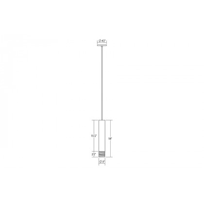 Sonneman ALC LED Pendant - Satin Black, 3" Medium, 25 Narrow Flood Lens, Etched Ribbon Glass Trim