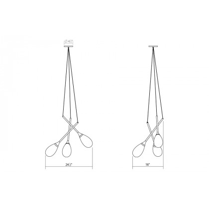 Sonneman Parisone LED Chandelier - Satin White, Cluster, Clear Glass