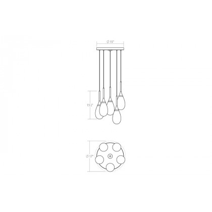 Sonneman Parisone LED Chandelier - Satin White, 5-Light, White Etched Cased Glass