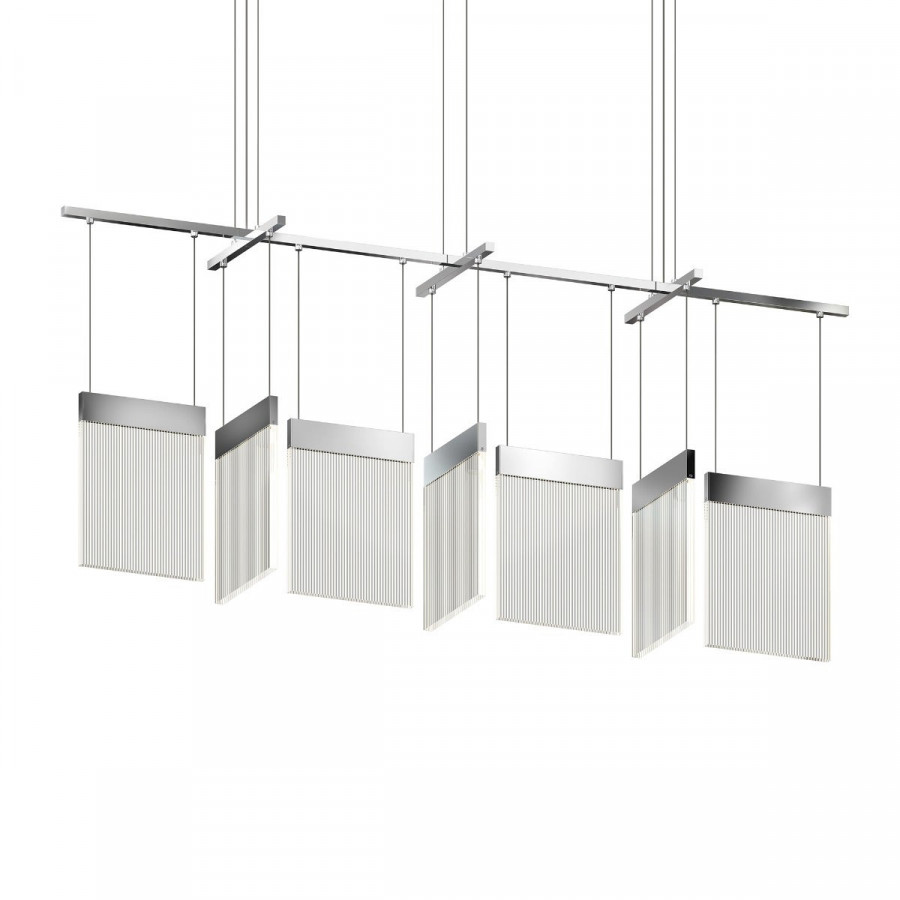 Sonneman V Panels Chandelier - Bar, Polished Chrome