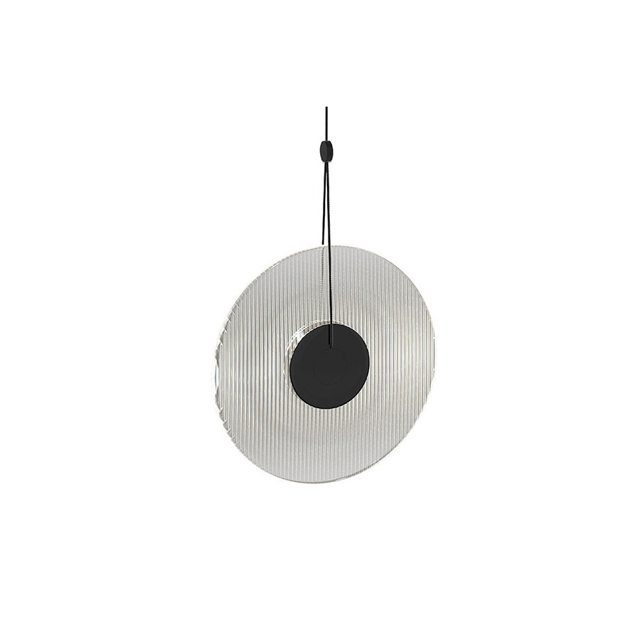 Sonneman Meclisse LED Single Pendant - Satin Black, 1-Light, Clear Glass