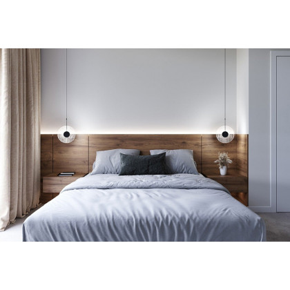 Sonneman Meclisse LED Single Pendant - Satin Black, 1-Light, Clear Glass