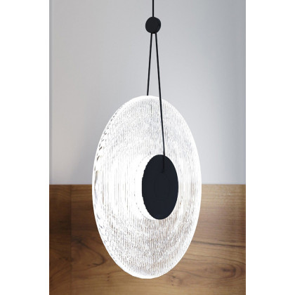Sonneman Meclisse LED Single Pendant - Satin Black, 1-Light, Clear Glass