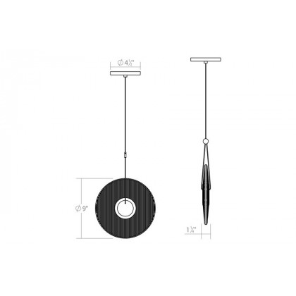 Sonneman Meclisse LED Single Pendant - Satin Black, 1-Light, Clear Glass