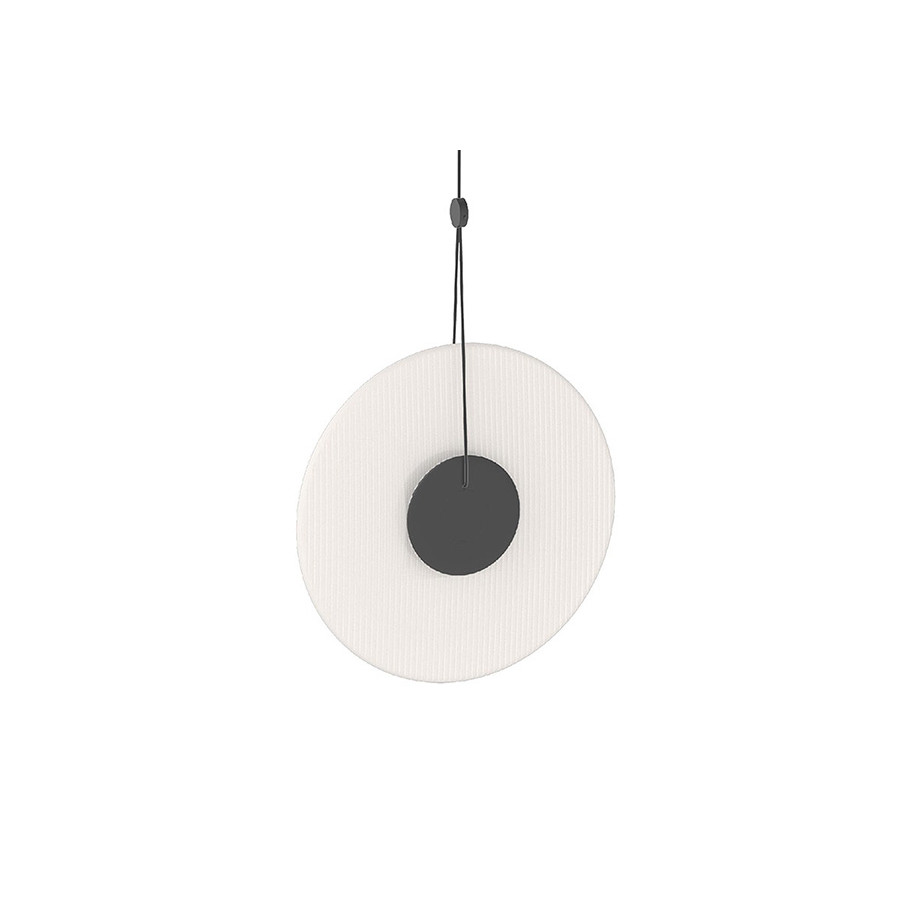 Sonneman Meclisse LED Single Pendant - Satin Black, 1-Light, Etched Glass
