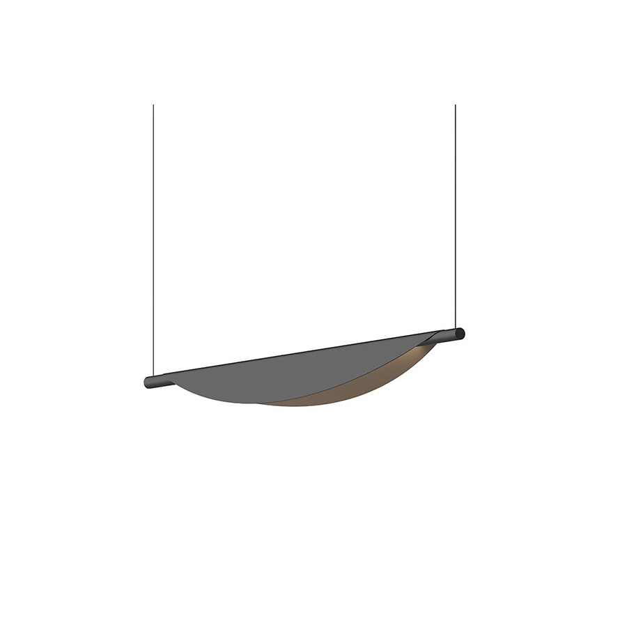 Sonneman Tela LED Pendant - Satin Black, Single Pendant