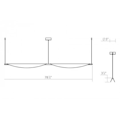 Sonneman Tela LED Pendant - Satin White, Double Pendant