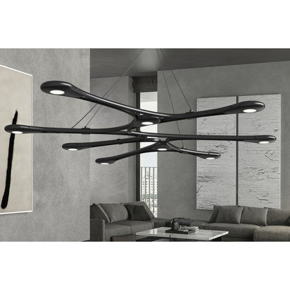 Sonneman Abstraction LED Pendant - Bright Satin Aluminum, Linear