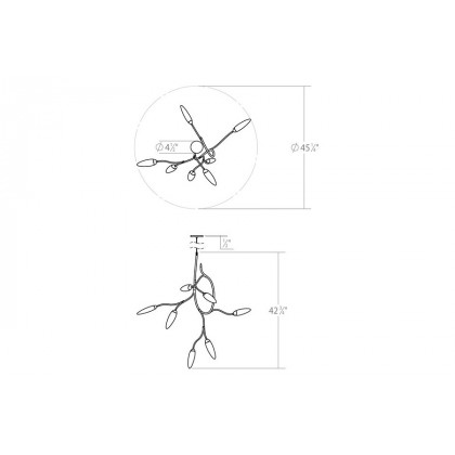 Sonneman Vines LED Chandelier - Satin White, Small
