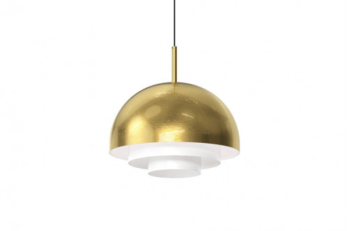Sonneman™ Modern Tiers Pendant - Painted Brass, 12", Dome