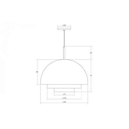 Sonneman Modern Tiers Pendant - Satin White, 16", Dome