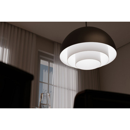 Sonneman Modern Tiers Pendant - Satin Black, 16", Dome