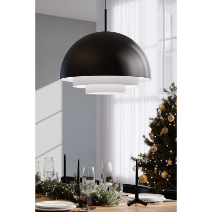 Sonneman Modern Tiers Pendant - Satin Black, 16", Dome
