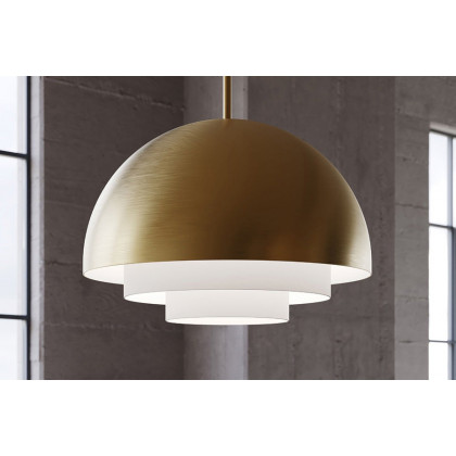 Sonneman Modern Tiers Pendant - Painted Brass, 20", Dome