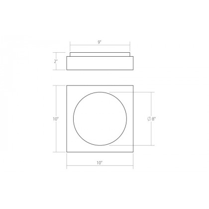 Sonneman Vuoto LED Mount - Dove Gray, 10"