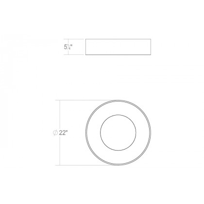 Sonneman Ilios LED Surface Mount - Dove Gray, 22", 3000K