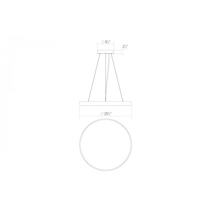 Sonneman Pi LED Pendant - Satin Black, 30", 3000K