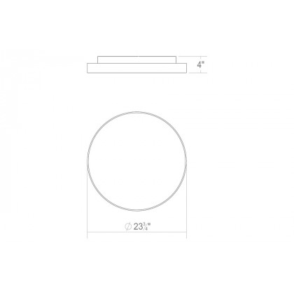 Sonneman Pi LED Surface Mount - Bright Satin Aluminum, 24", 3500K