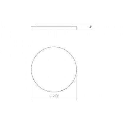 Sonneman Pi LED Surface Mount - Bright Satin Aluminum, 30", 3500K