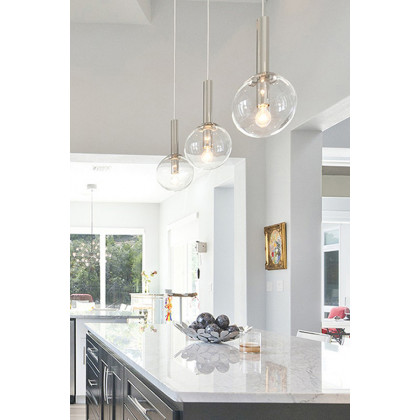 Sonneman Bubbles Single Pendant - Polished Nickel, 8" 1-Light