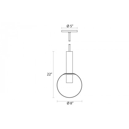 Sonneman Bubbles Single Pendant - Polished Nickel, 8" 1-Light