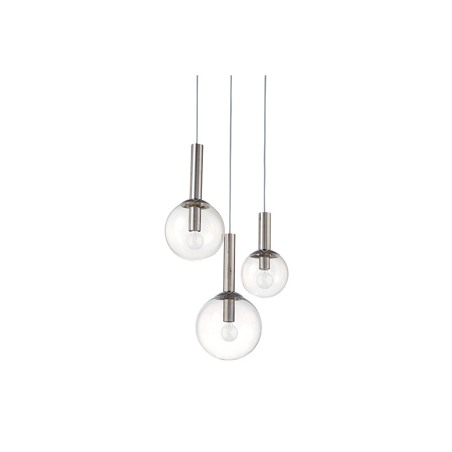 Sonneman Bubbles Chandelier - Polished Nickel, 3-Light