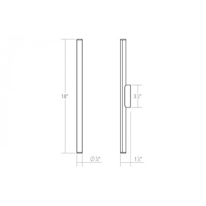 Sonneman Fino LED Bath Bar - Satin White, 18", 3000K