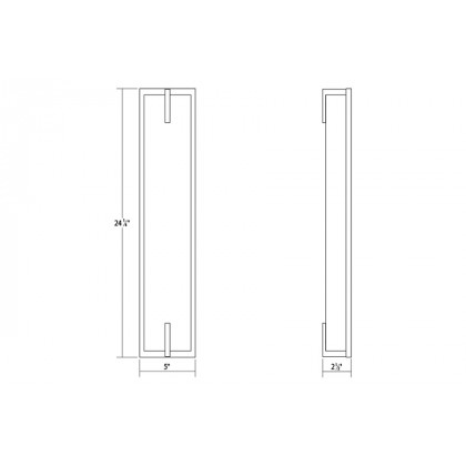 Sonneman New Edge Bath Bar - Polished Chrome, 24"