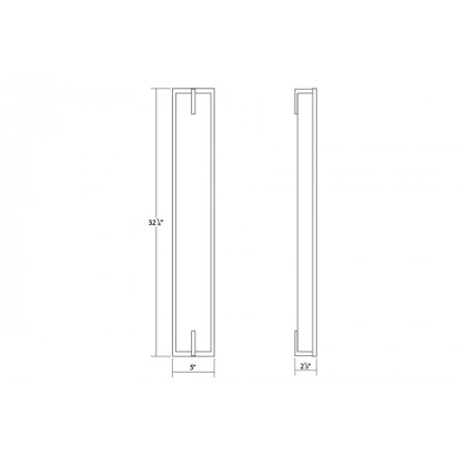 Sonneman New Edge Bath Bar - Satin Black, 32"