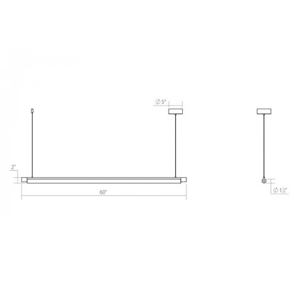 Sonneman Keel LED Pendant - Bright Satin Aluminum, 60", 3000K
