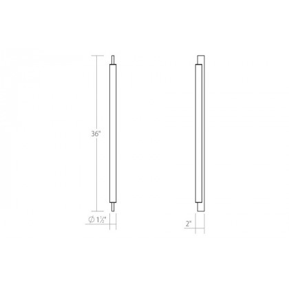 Sonneman Keel LED Bath Bar - Bright Satin Aluminum, 36", 3000K