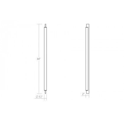 Sonneman Keel LED Bath Bar - Bright Satin Aluminum, 44", 3000K