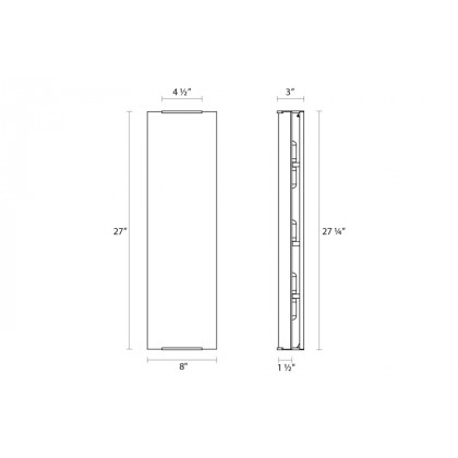 Sonneman Wave Vertical Bath Bar - Polished Chrome