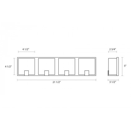 Sonneman C-Shell LED Bath Bar - Polished Chrome, 4-Light