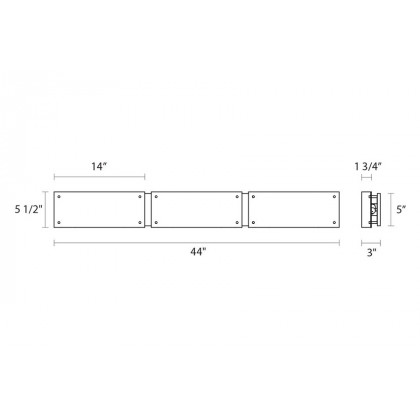 Sonneman Oceana LED Bath Bar - Satin Nickel, 44"