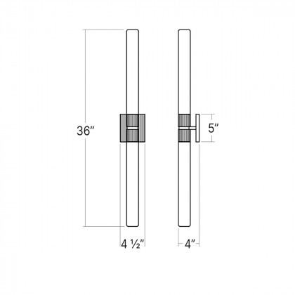 Sonneman Scepter Bath Bar - 36", Satin Brass