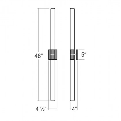 Sonneman Scepter Bath Bar - 48", Satin Brass