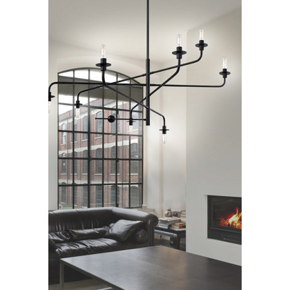 Sonneman Atelier Chandelier - Satin Black, 6-Light