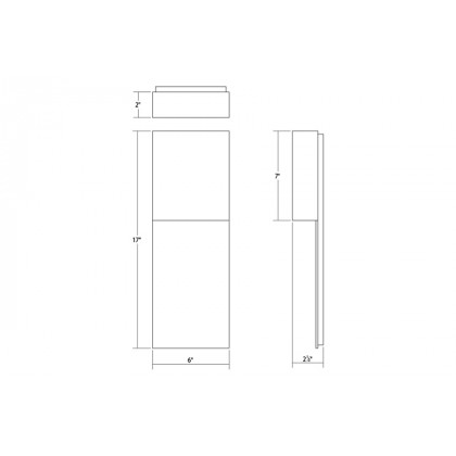Sonneman Flat Box LED Panel Sconce - Textured Gray